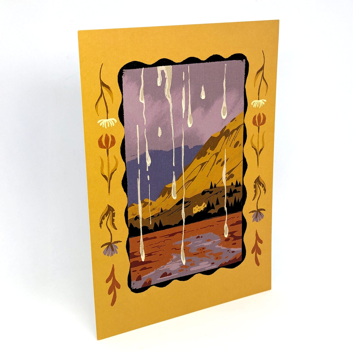 Rainy Plockton Illustration A5