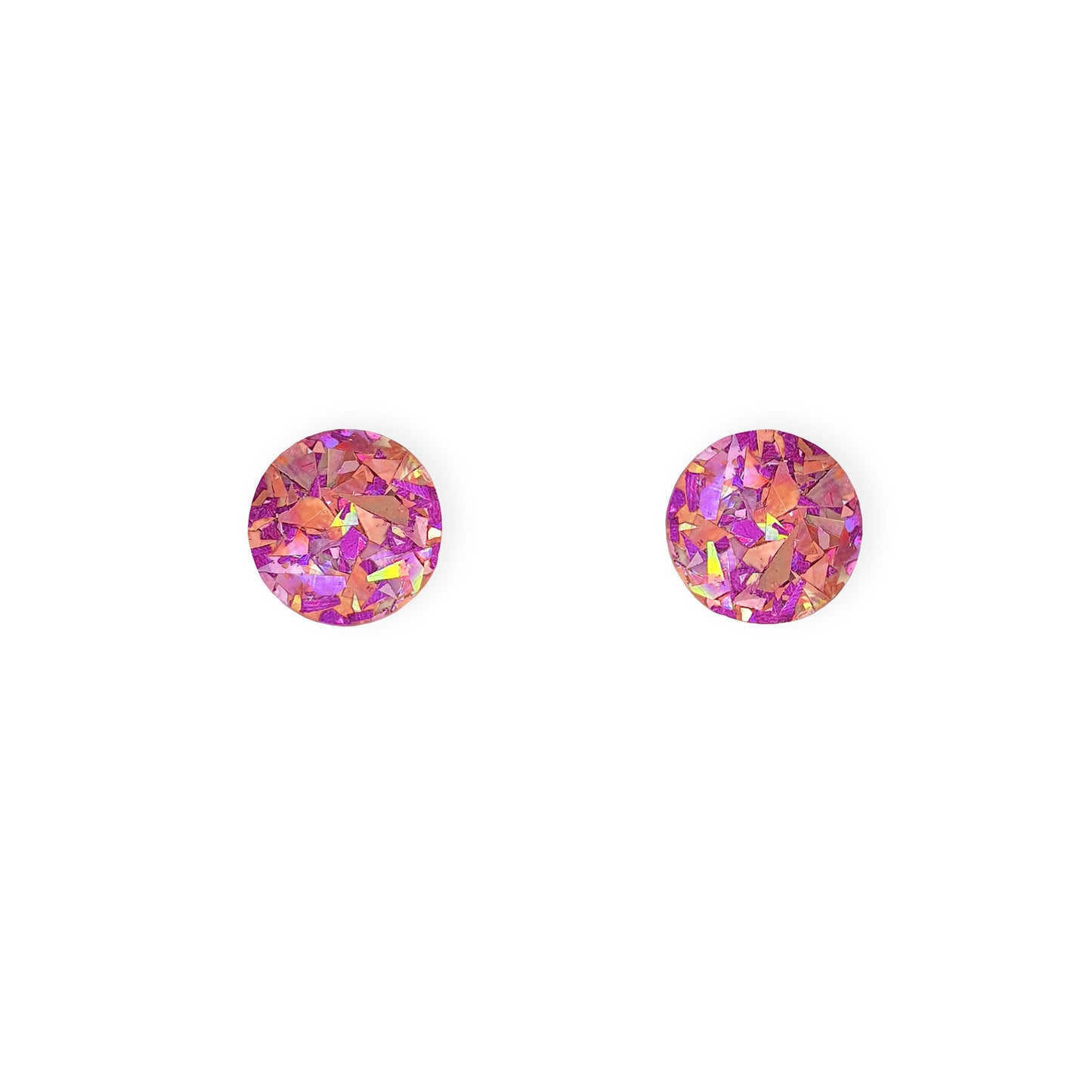 Purple Glitter Circular Studs