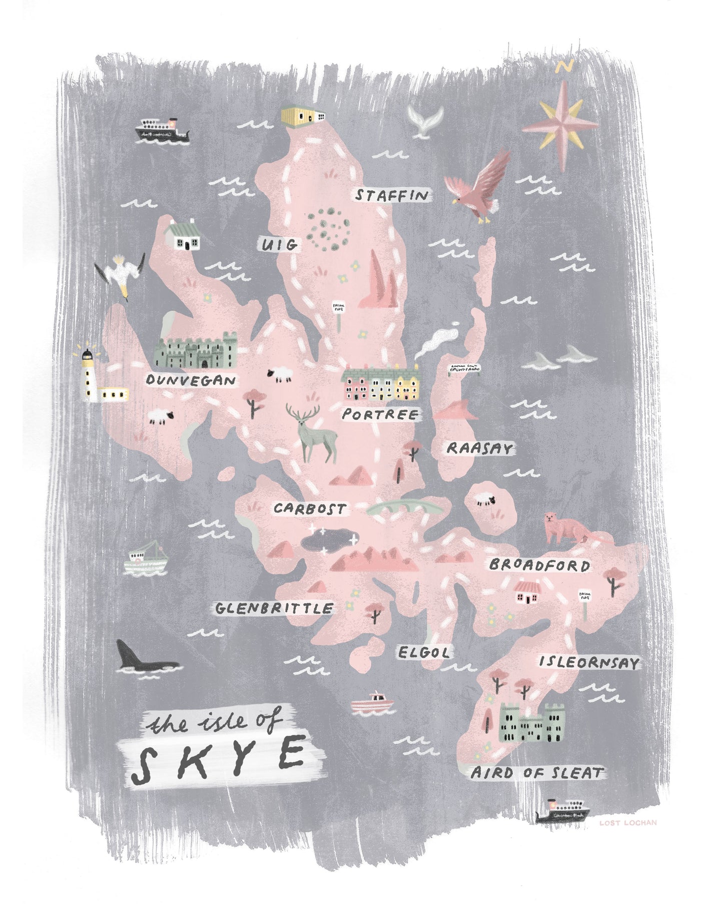 Isle of Skye Map 8x10 Print
