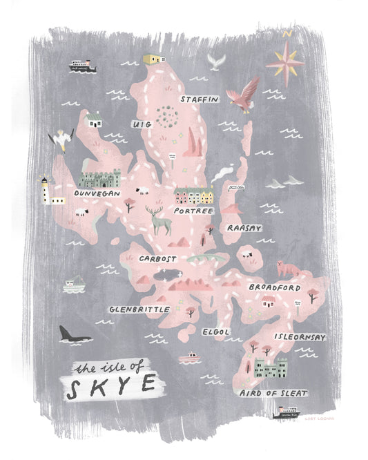 Isle of Skye Map 8x10 Print