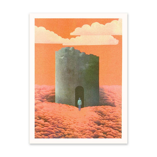 Figure and Tower Riso Print (8x6)