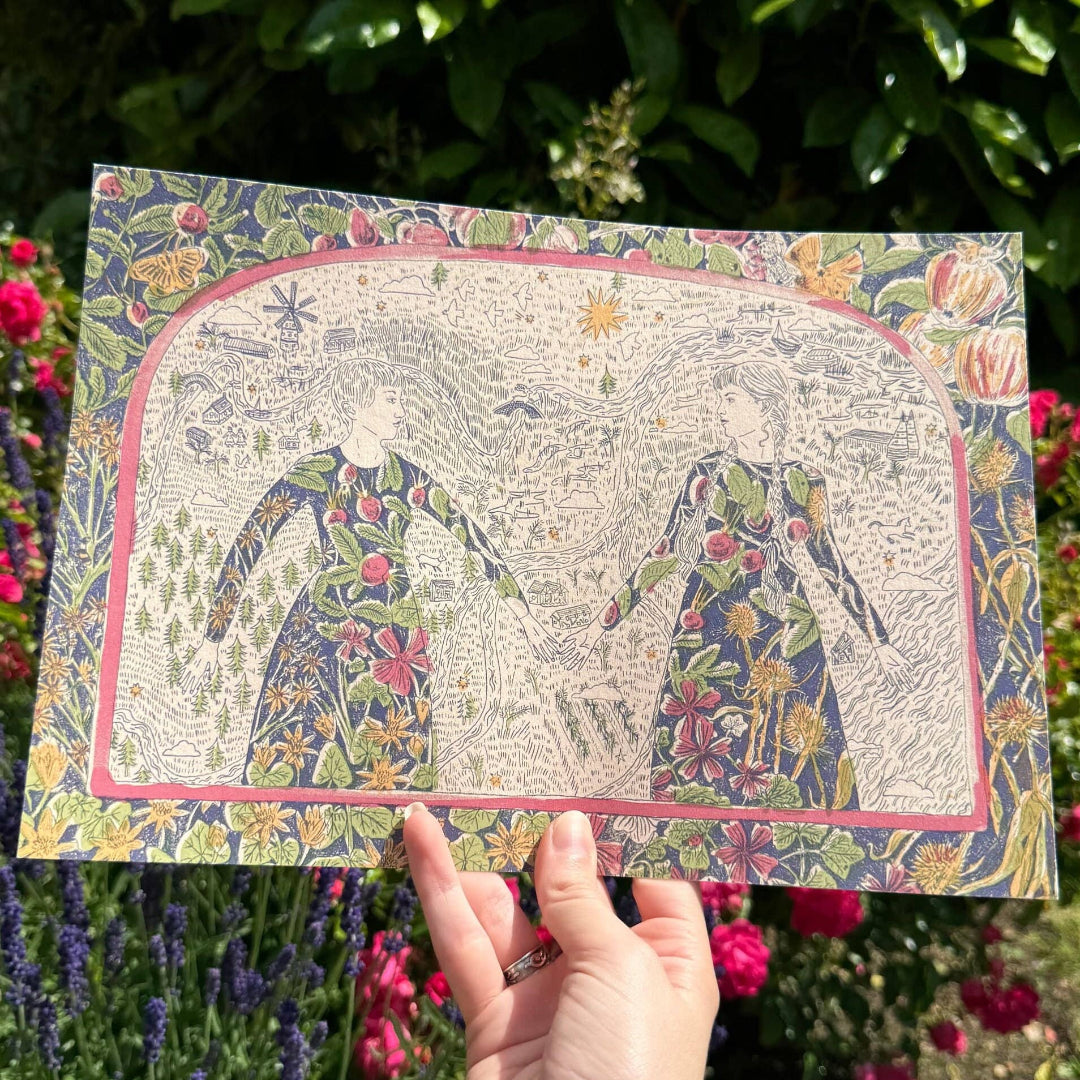 Lesbian Archway Folk Art A4 Print