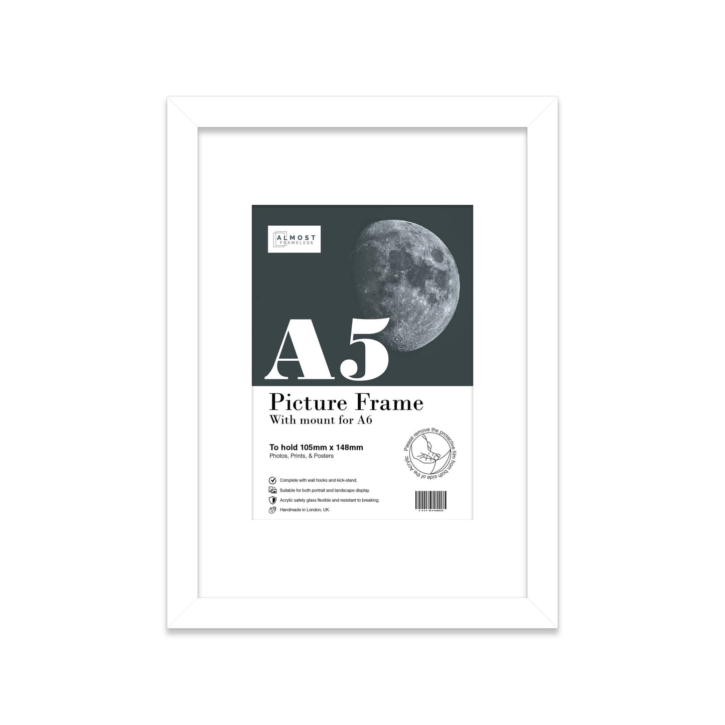 White A5 Picture Frame With mount for A6