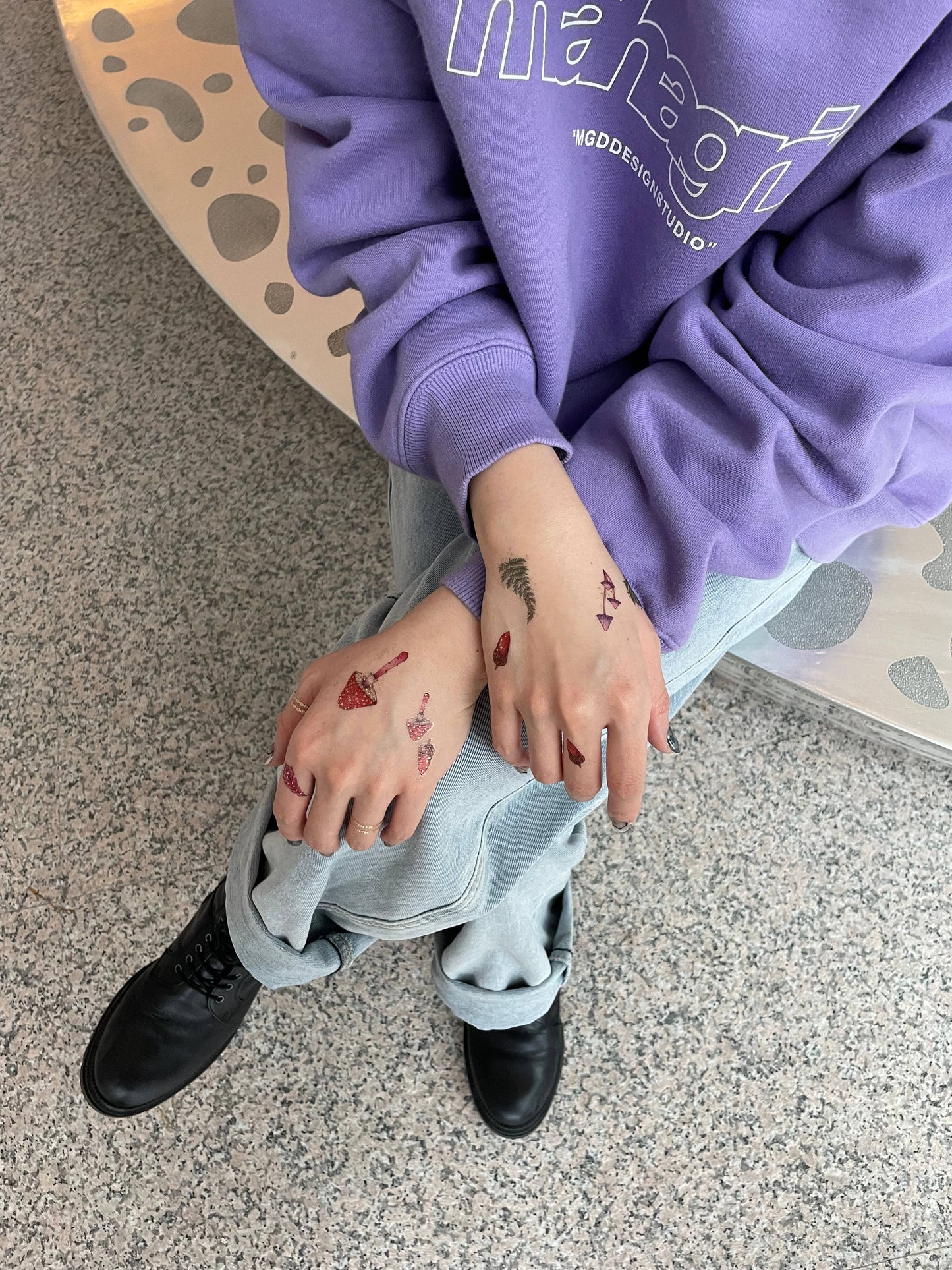 Squirrel & Mushrooms Temporary Tattoos Stickers