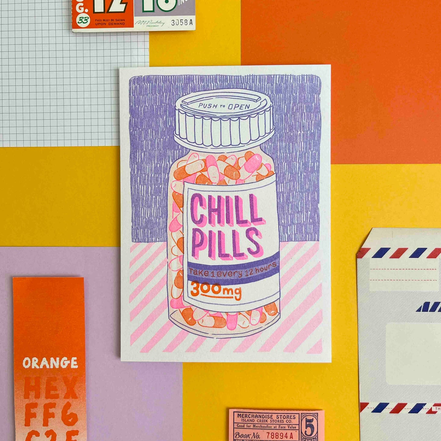 Chill Pills Riso A5 Print