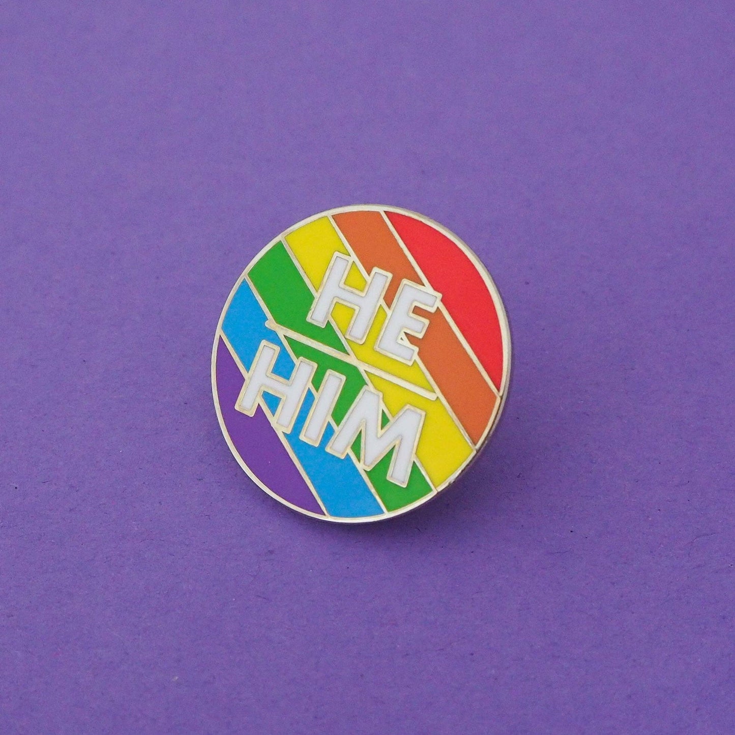 He/Him Enamel Pronoun Pin