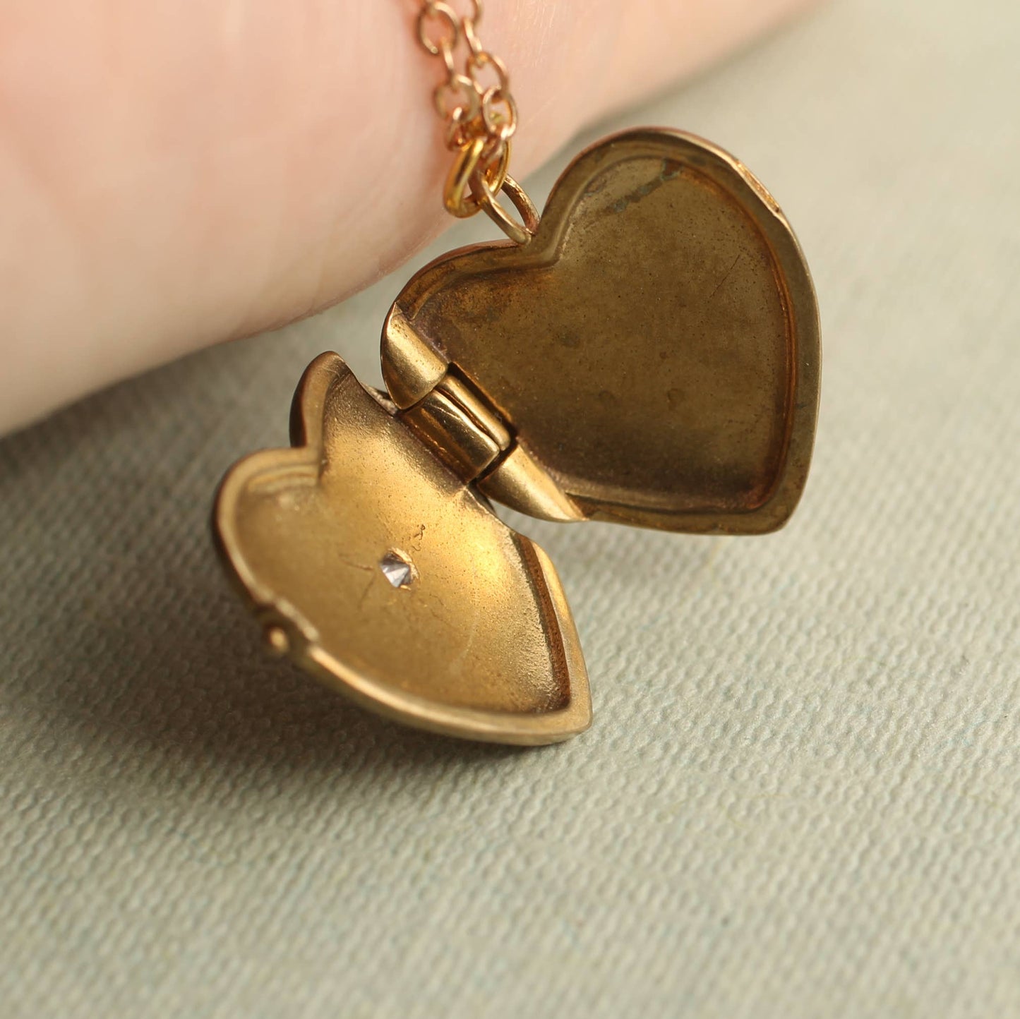 Vintage Heart Locket with Star