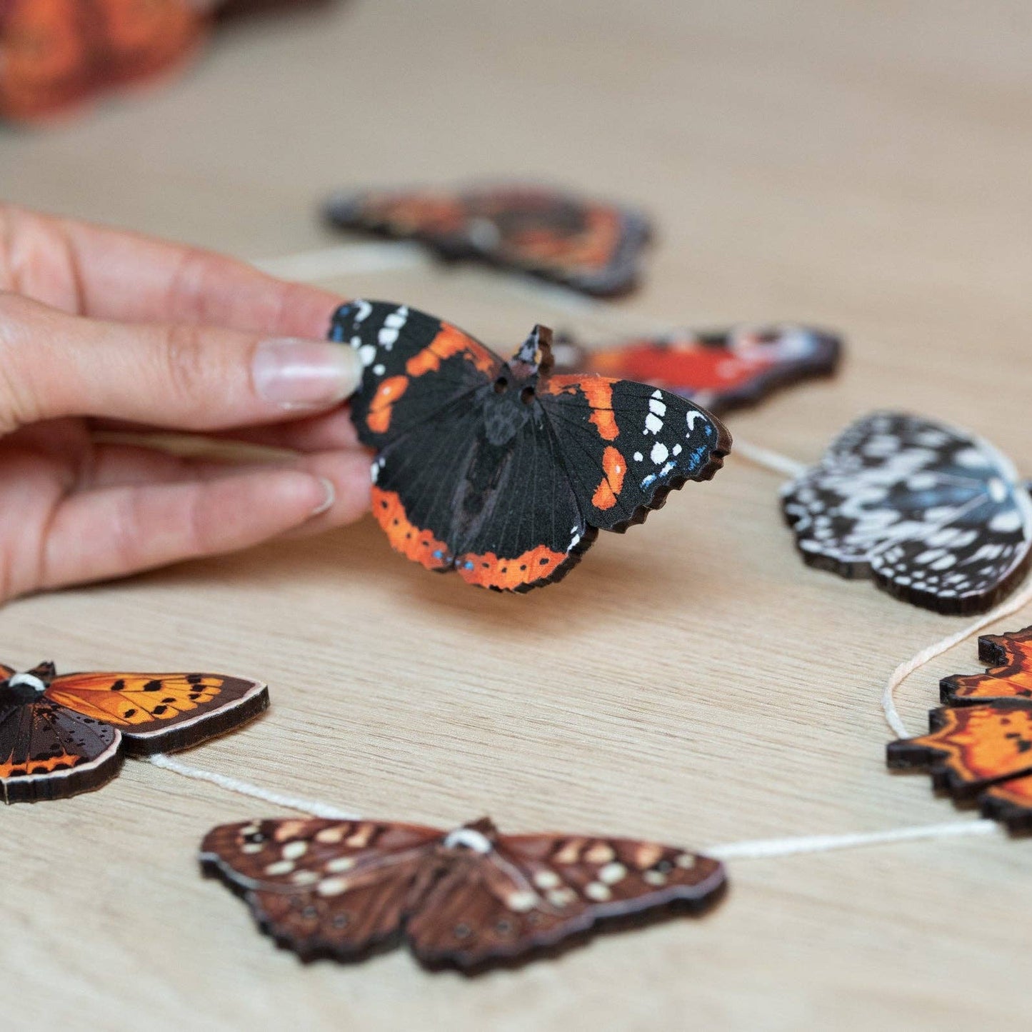 British Butterflies Wooden Garland