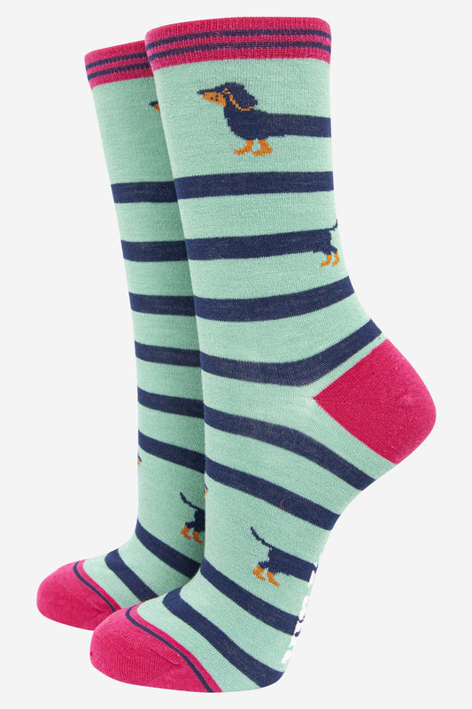 Winding Sausage Dog Bamboo Socks