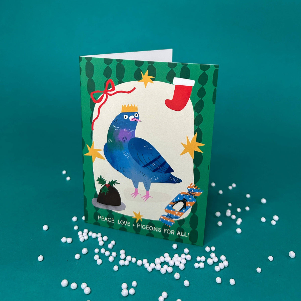 Peace, Love and Pigeons For All - Christmas Greeting Card