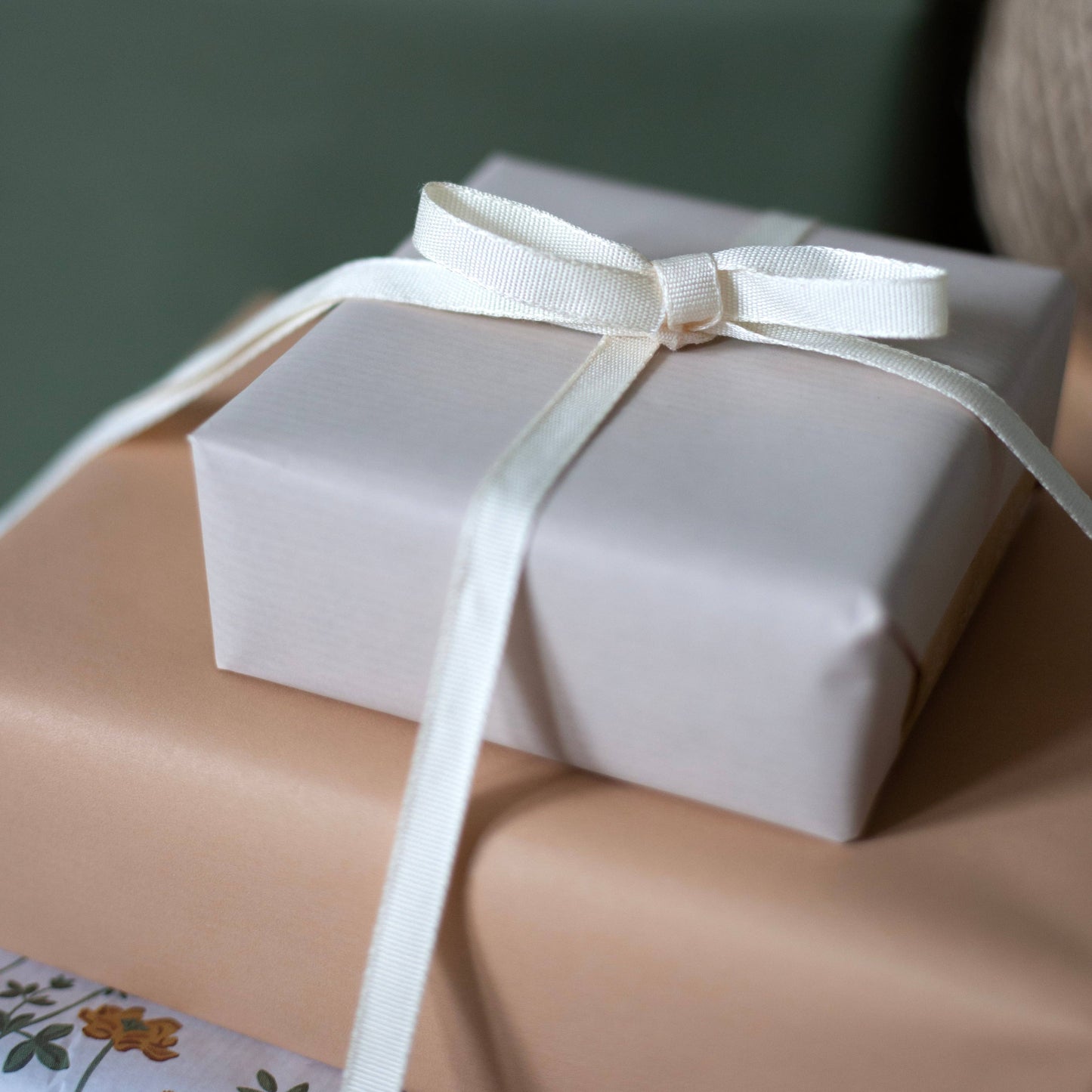 Cream Biodegradable Ribbon 5m Reel (9mm)