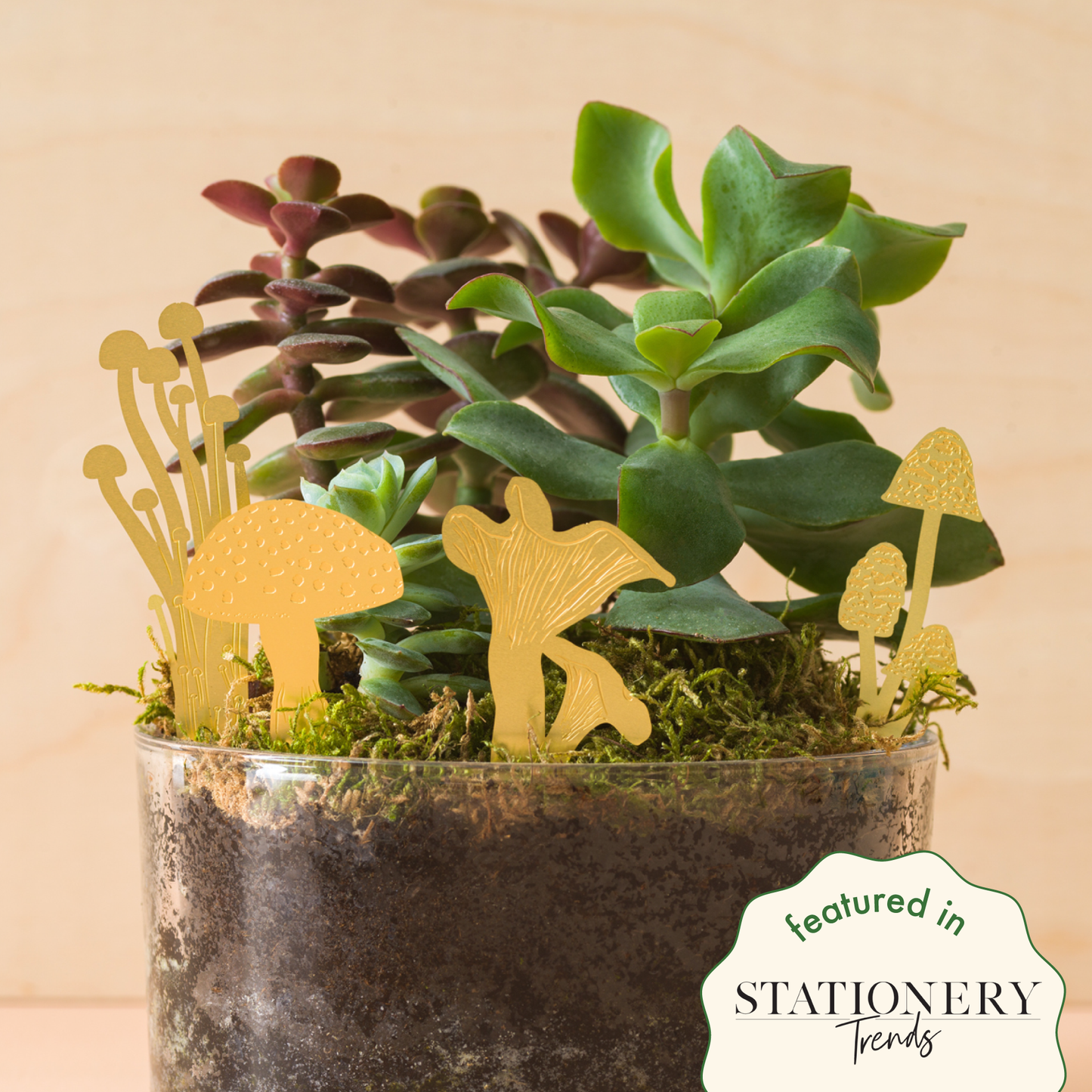 Mini Mushrooms brass, plant pot & terrarium decoration