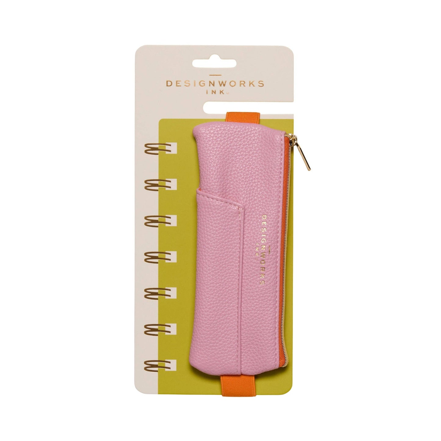 pink elasticated pouch to attach pencil case to sketchbook