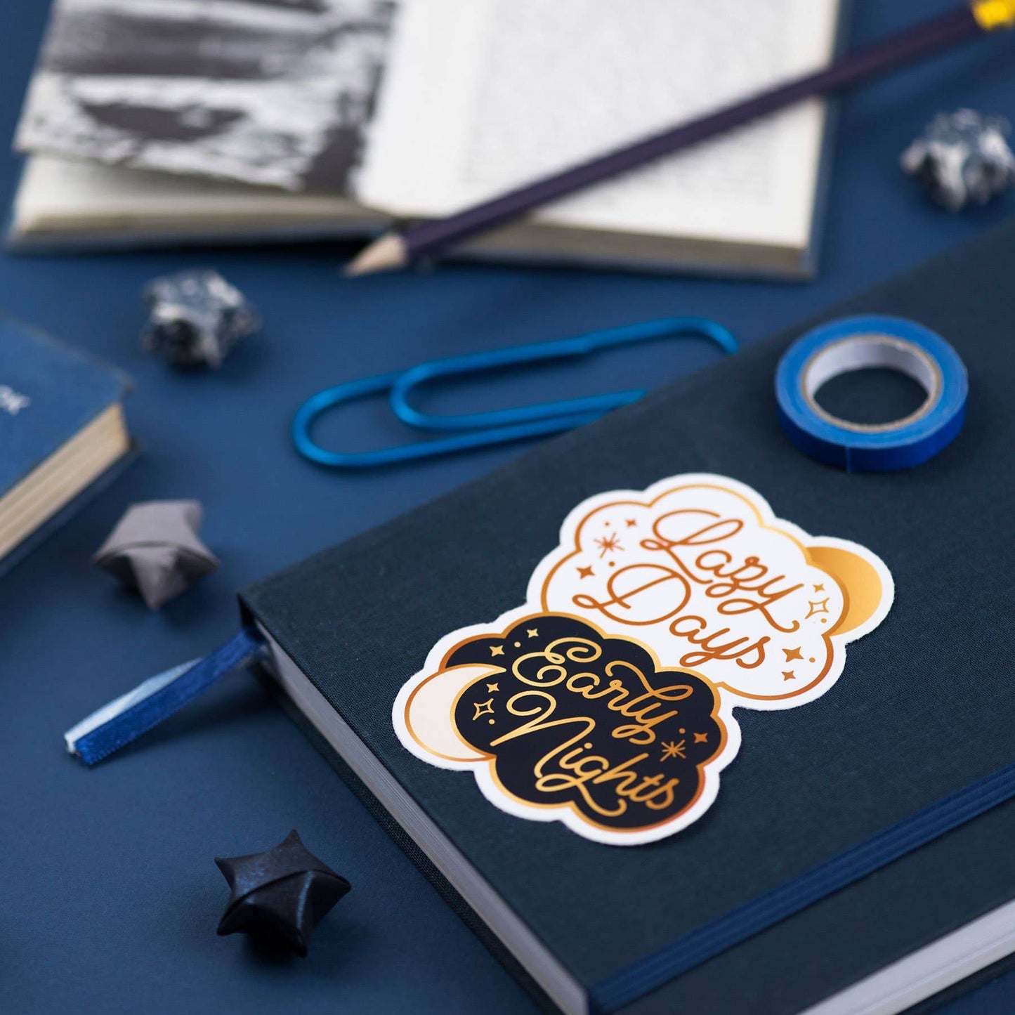 Lazy Days Early Nights Vinyl Sticker