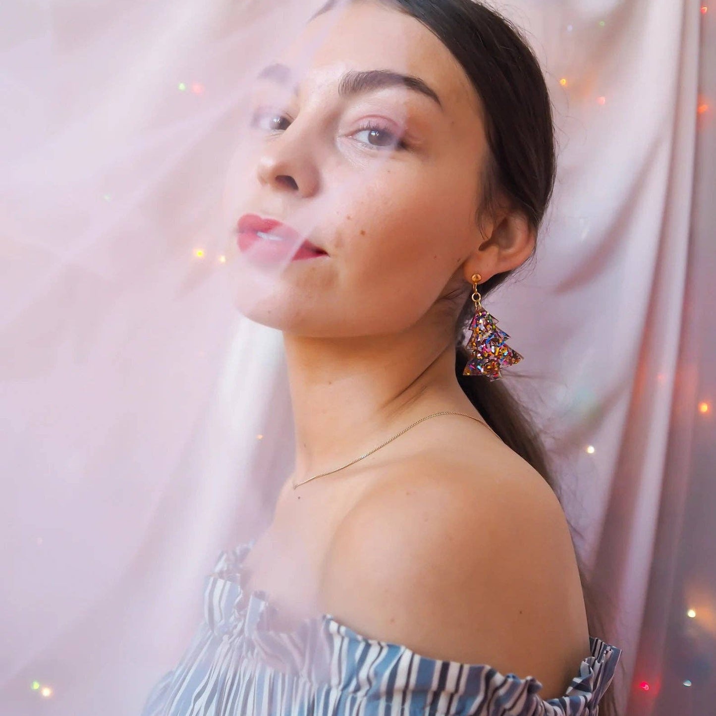 Rainbow Christmas Tree Earrings