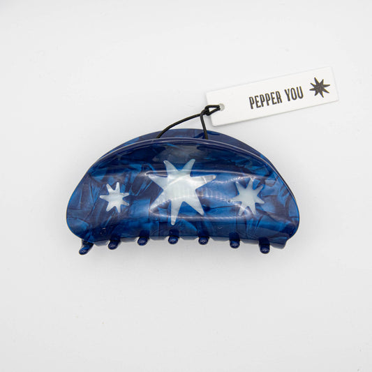 Hand Drawn Star Medium Hair Claw Clip