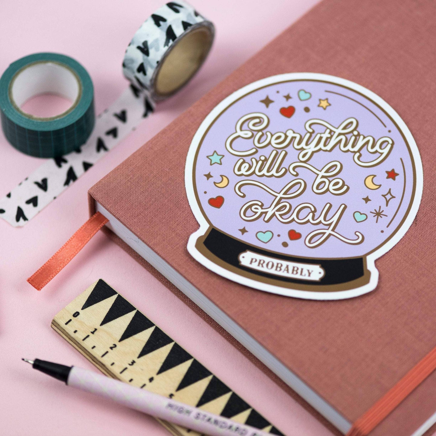 Everything Will Be Okay Crystal Ball Vinyl Sticker