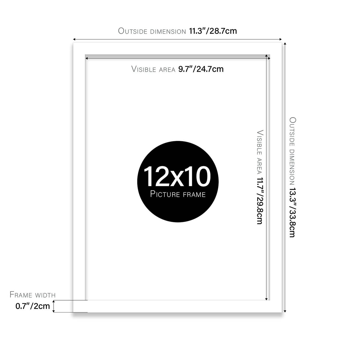 White 12x10 Picture Frame