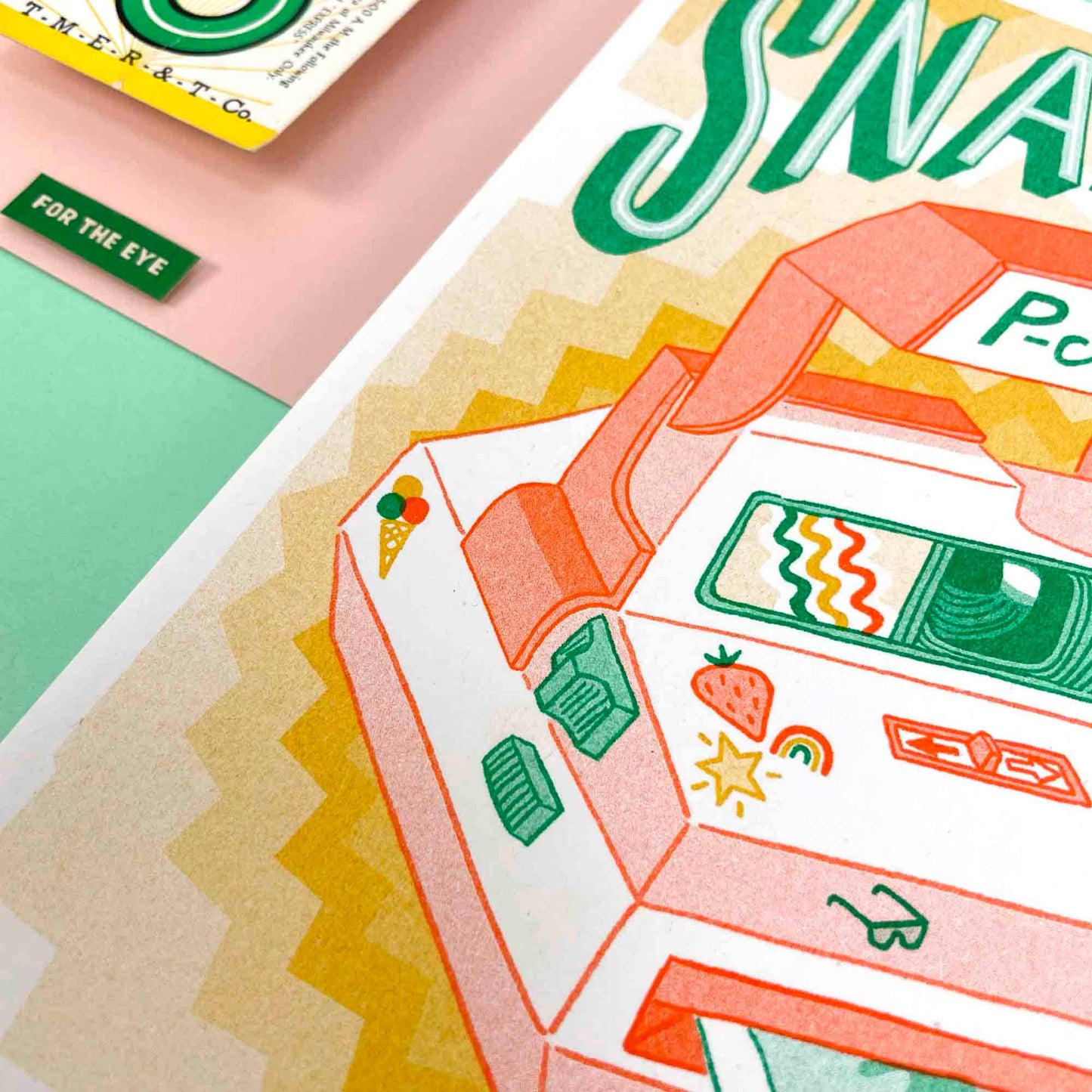 Snap! Polaroid Camera Risograph A5 Print