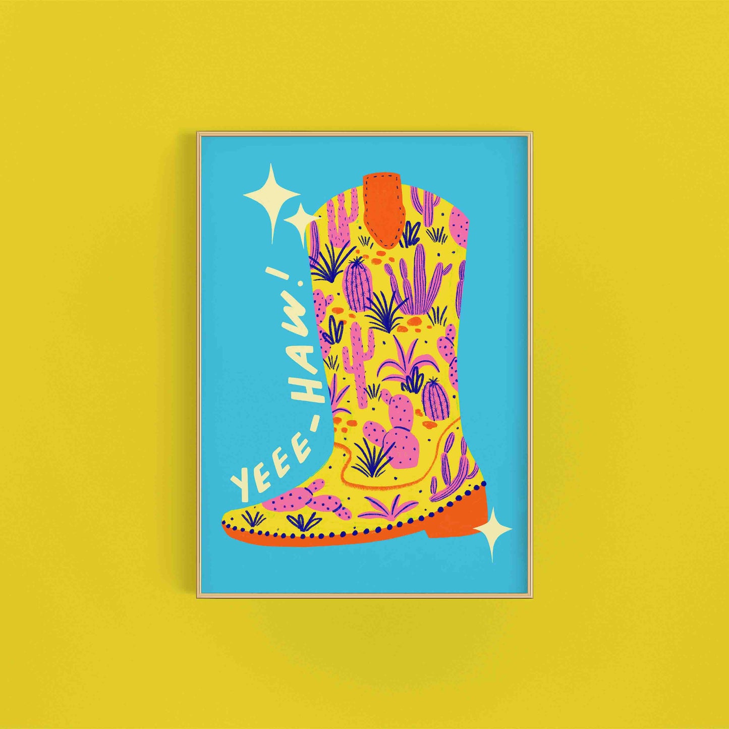 Cowboy Boot A4 Art Print