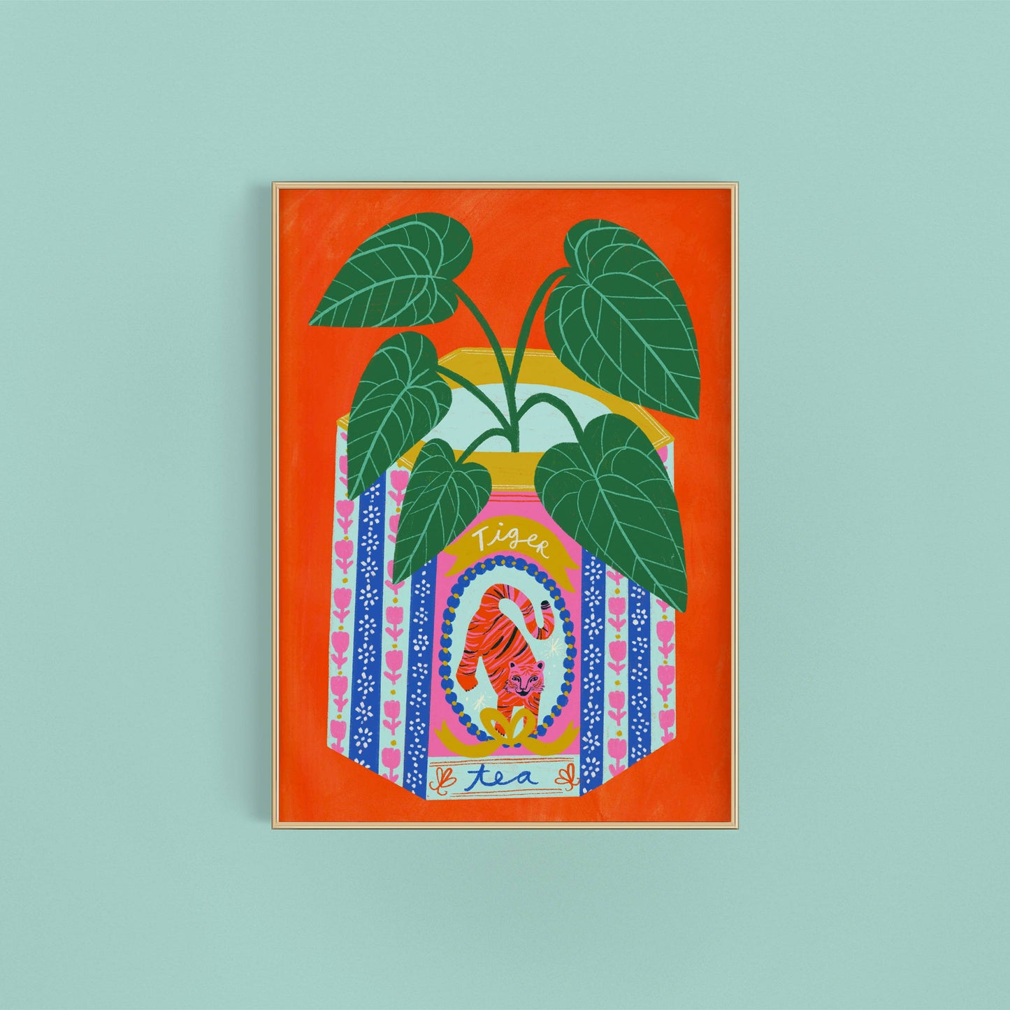 Alocasia Plant in a Vintage Tin - A4 Art Print