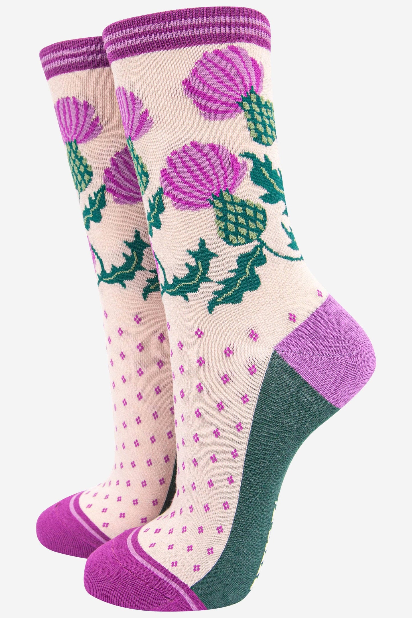 Women's Scottish Thistle Bamboo Socks