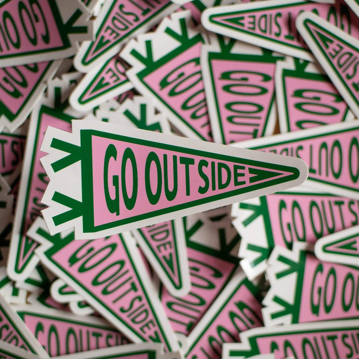 Go Outside Pennant Flag Vinyl Sticker