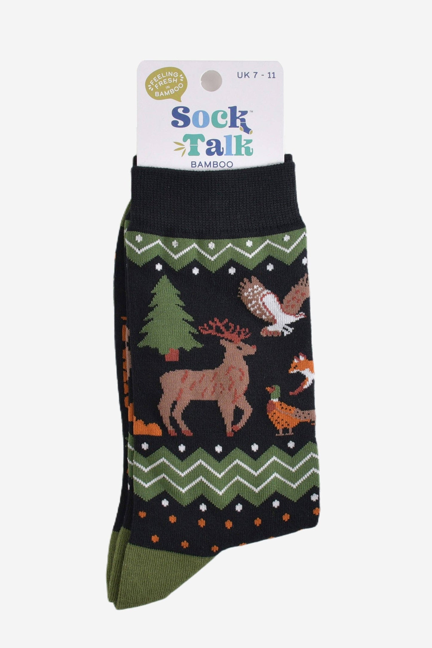 Winter Woodland Animals Men's Bamboo Socks
