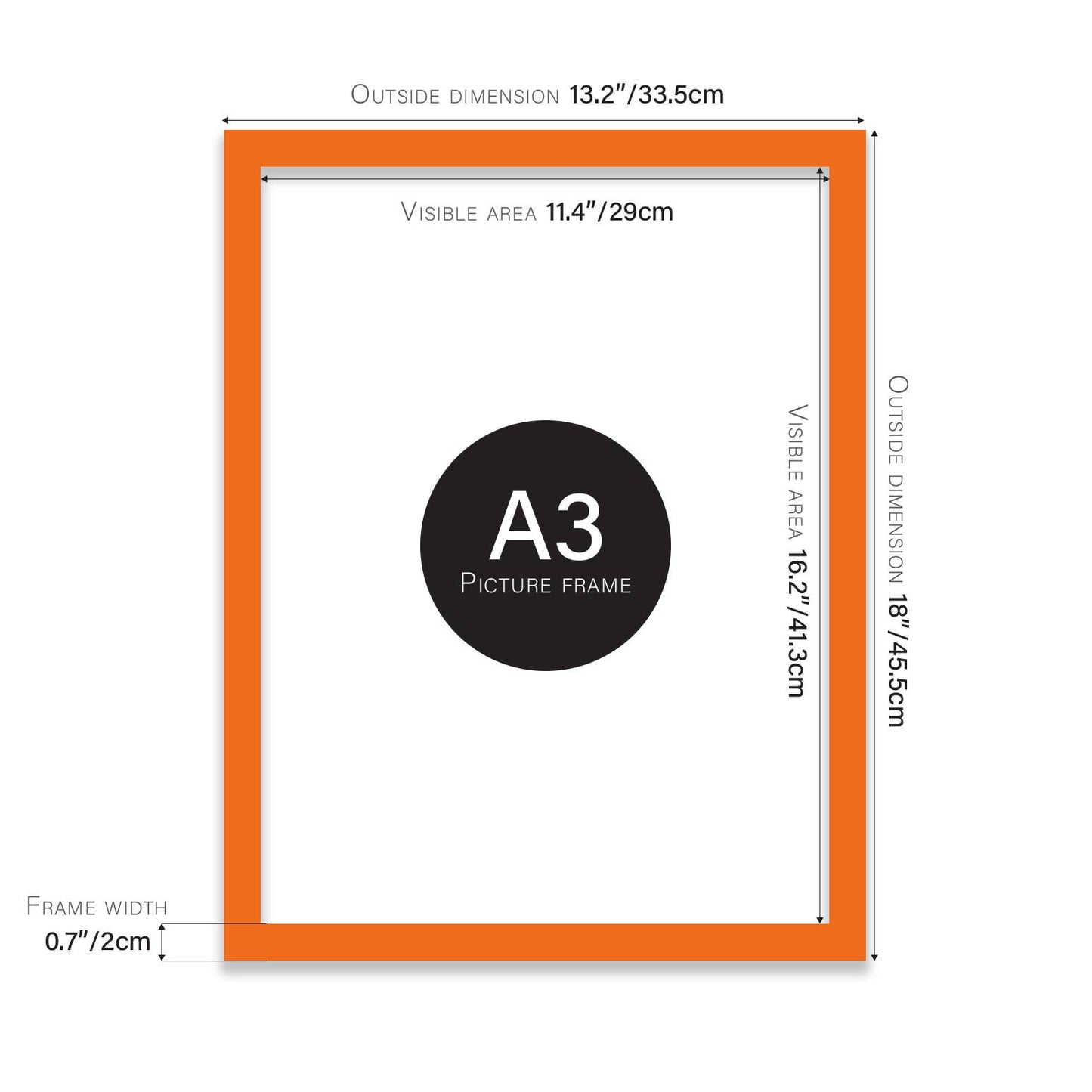 Orange A3 Picture Frame