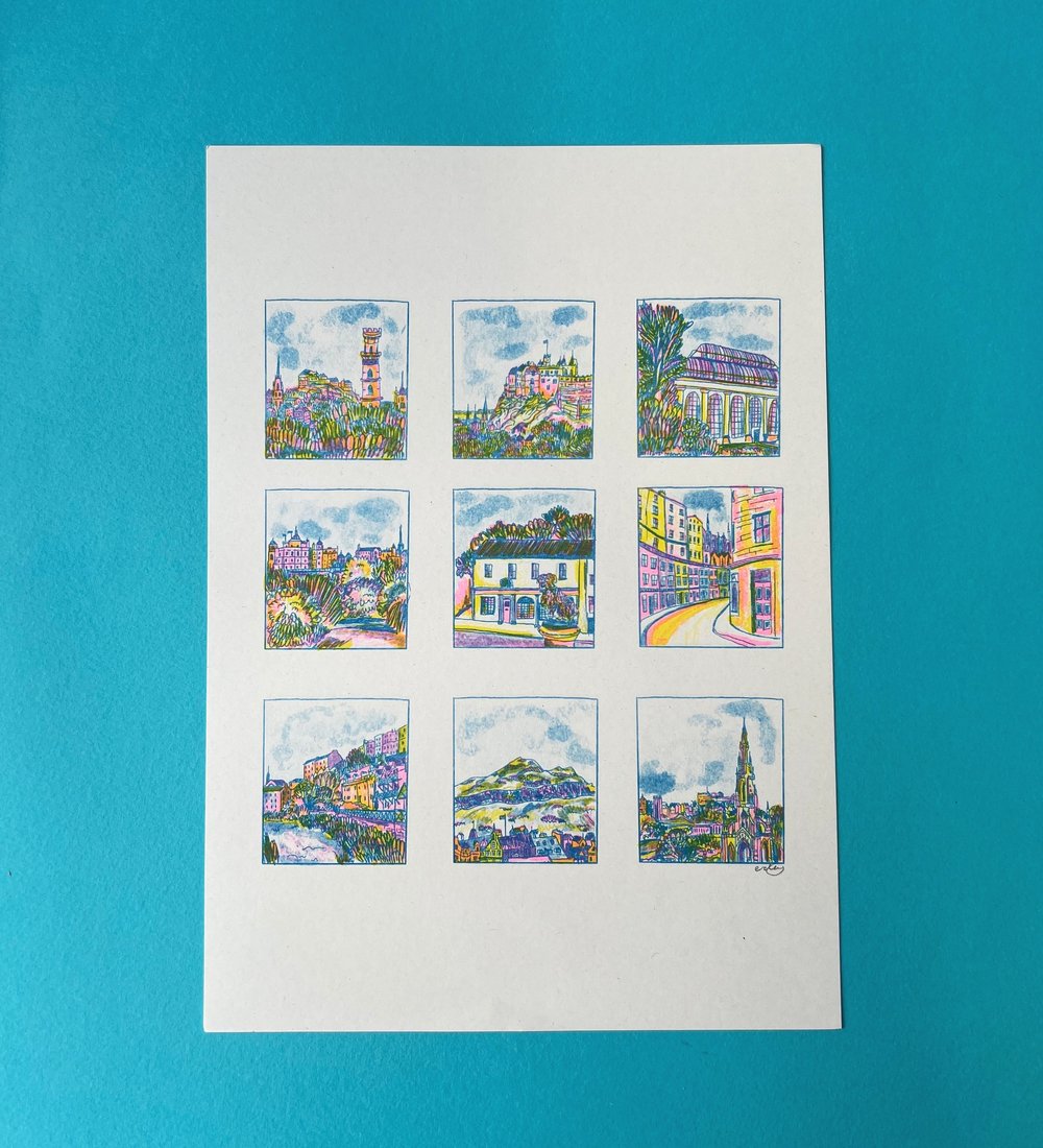 Edinburgh Hot Spots A4 Print