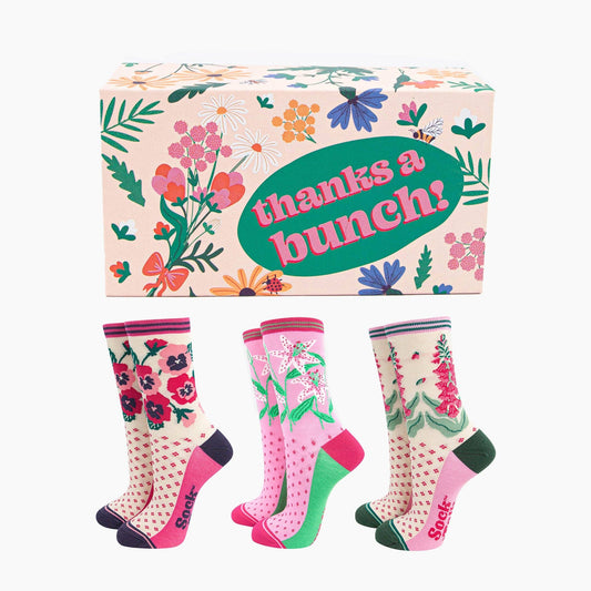 Floral Women's Bamboo Socks Gift Box