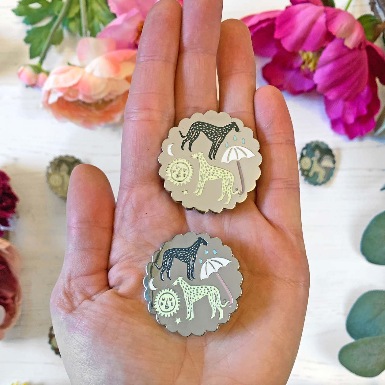 Whippets Enamel Pin Badge