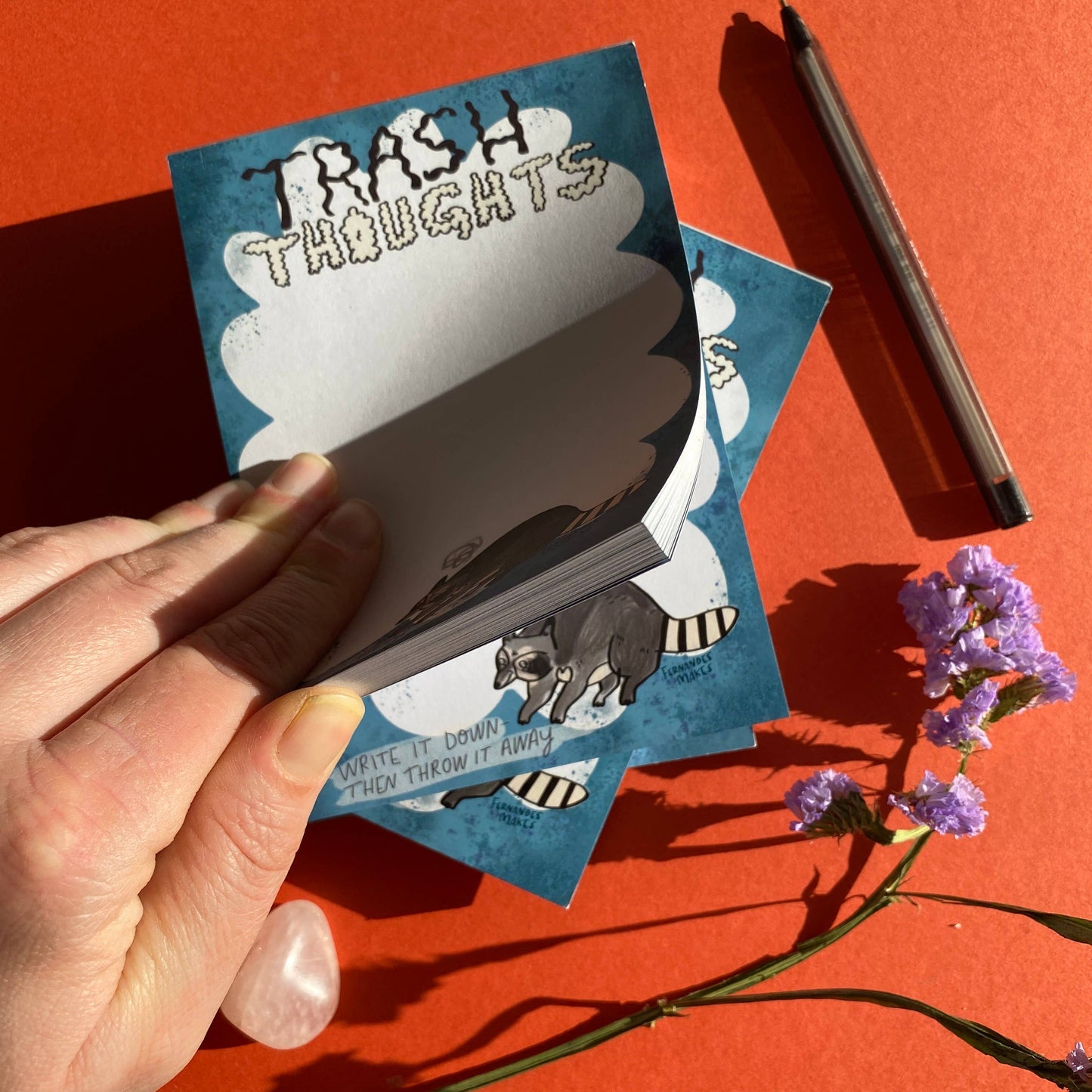Trash Thoughts Raccoon A6 Notepad