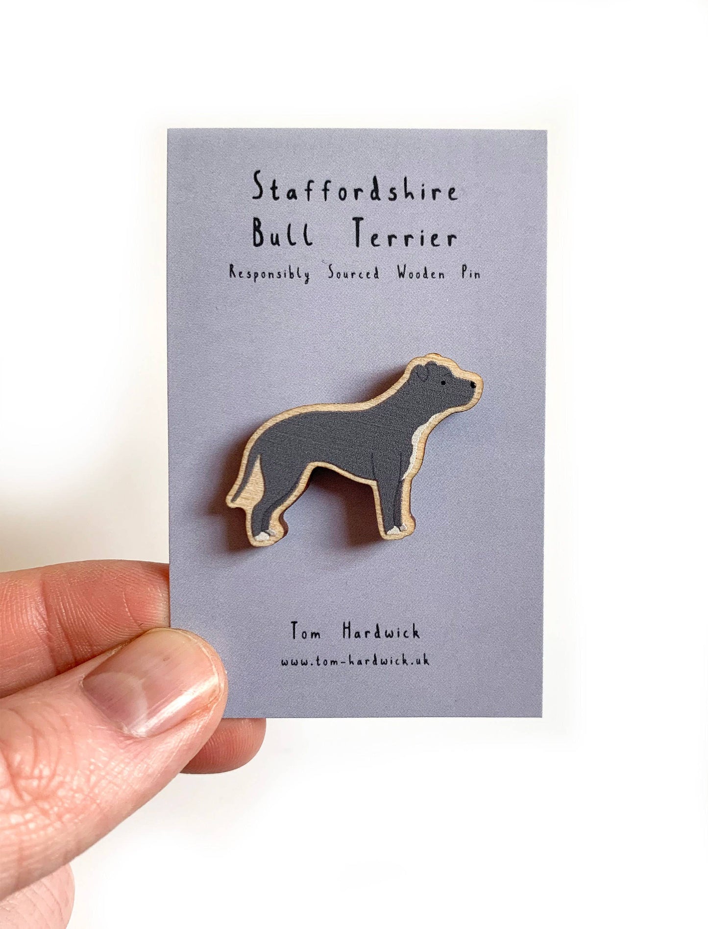 Staffordshire Bull Terrier Wooden Dog Pin
