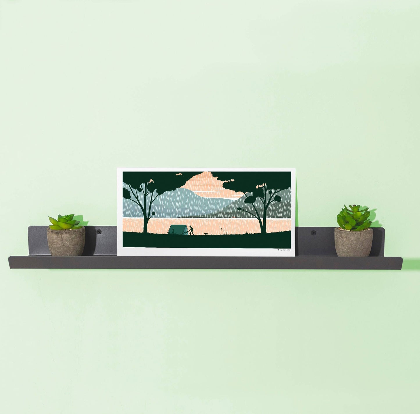 Lakeside Camping Giclee Print