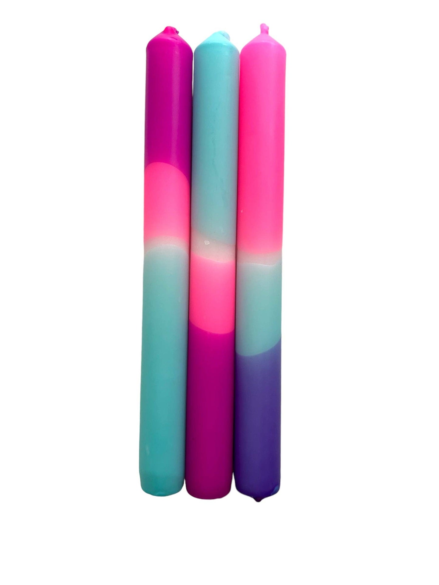 Jewel Tides Dip Dye Dinner Candle Trio