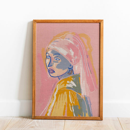Girl with a Funky Earring A3 Print