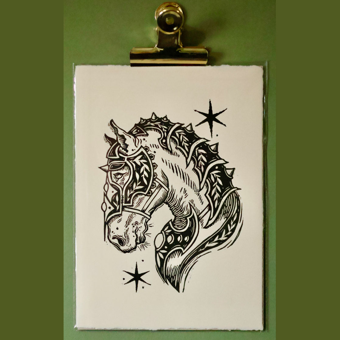 Destrier Lino Print by Juniper North