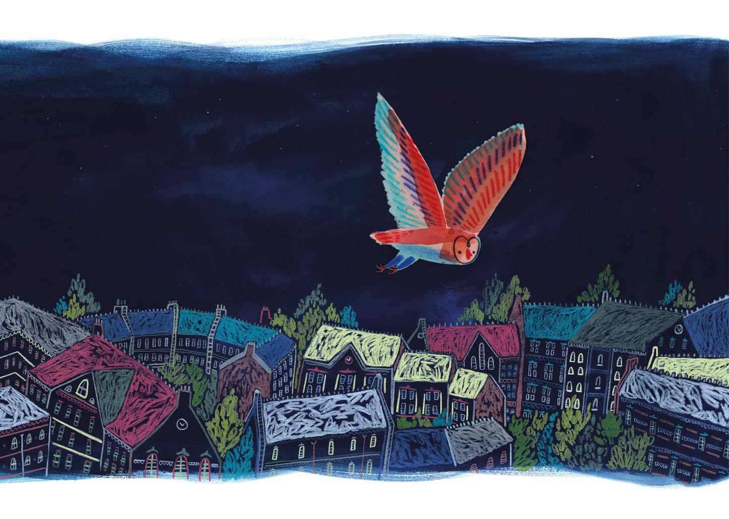 Owl at Night A4 Print