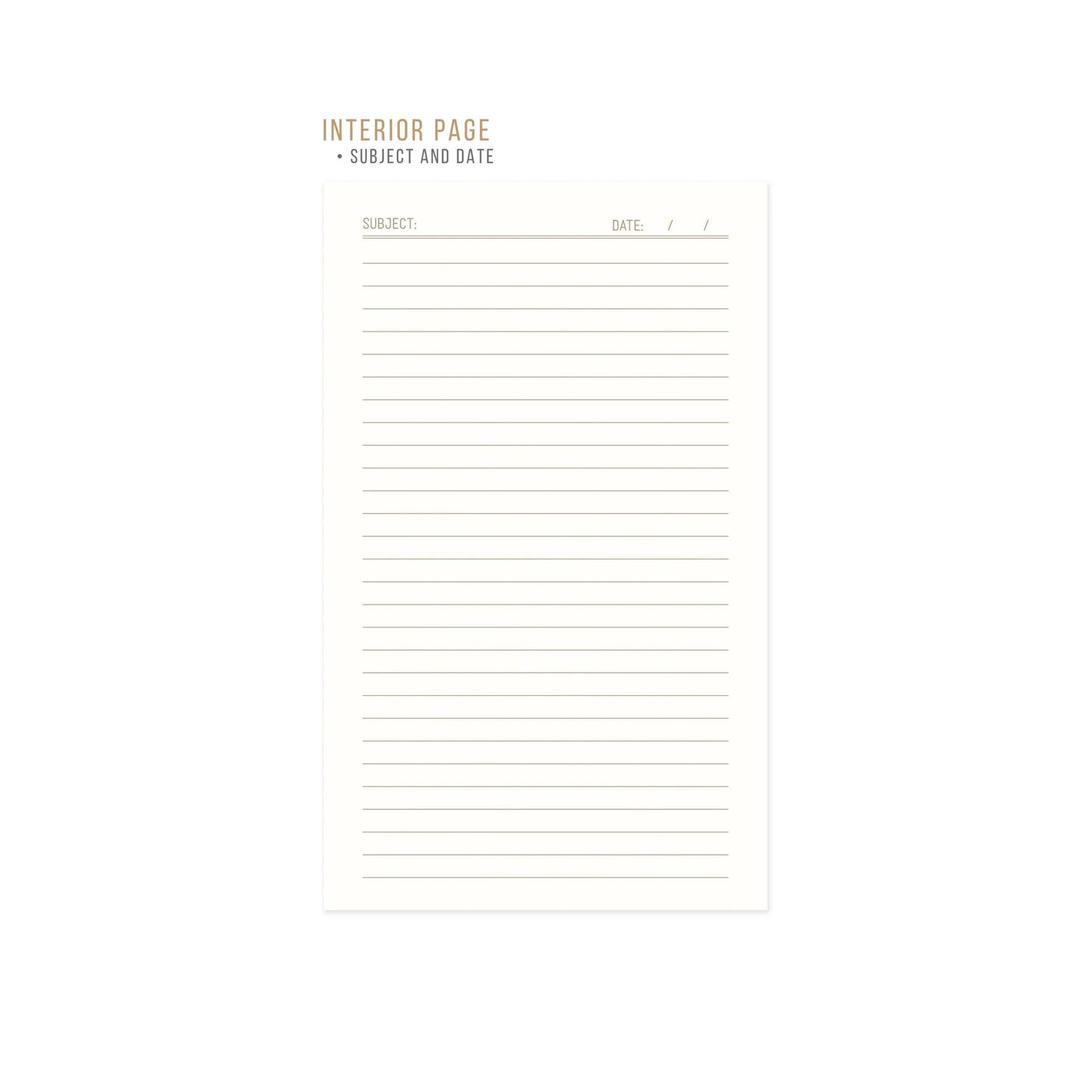 Inside page of undated diary
