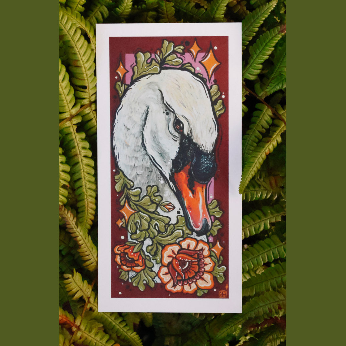 Swan Art Print by Juniper North
