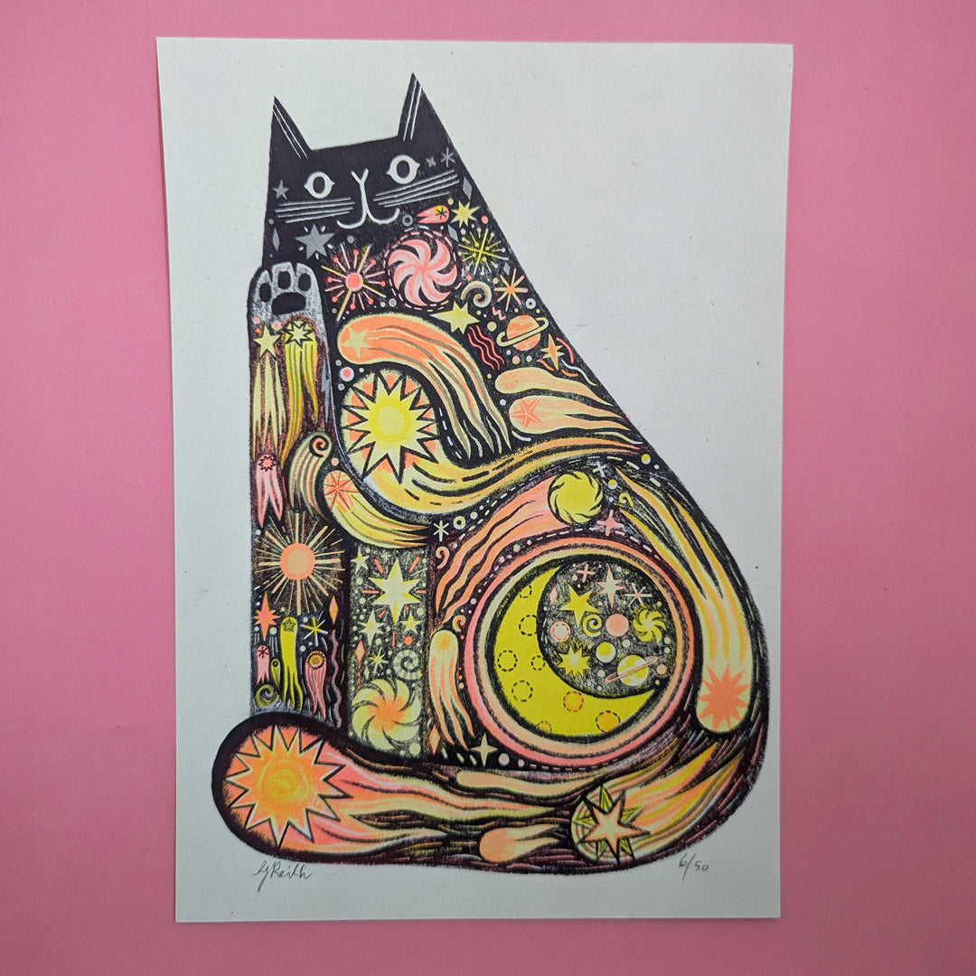 Colorful cat illustration