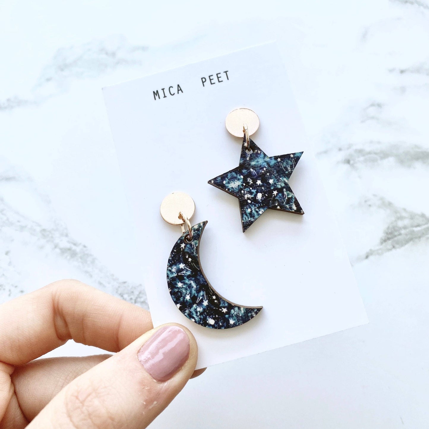 Statement Moon & Star Drop Earrings