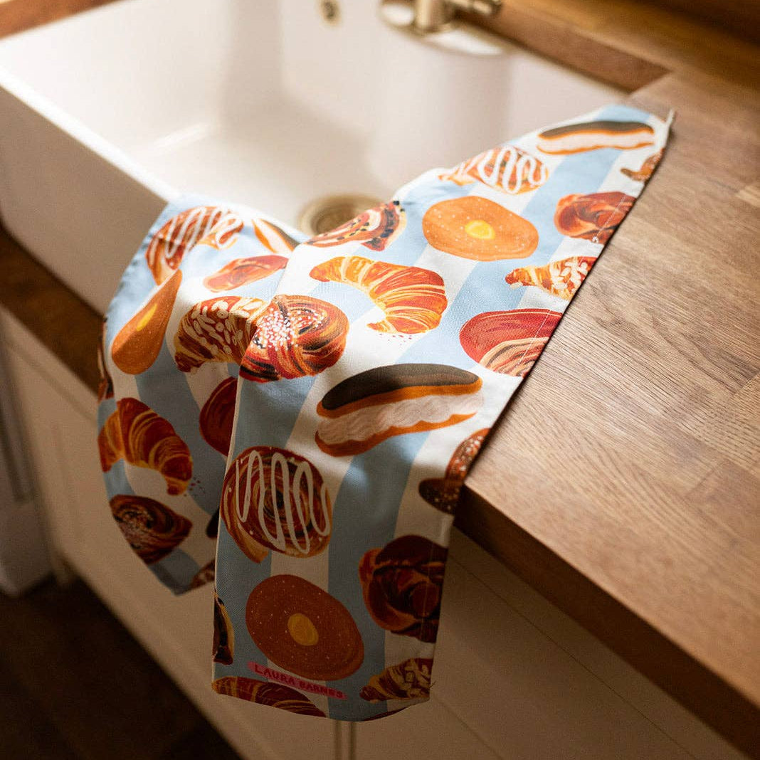 Blue Bakery & Sweet Treats Organic Cotton Tea Towel