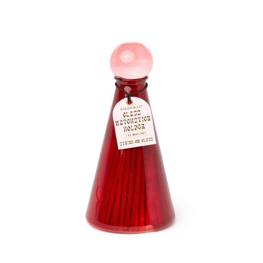 Coloured Glass Match Holder - Volcano Red