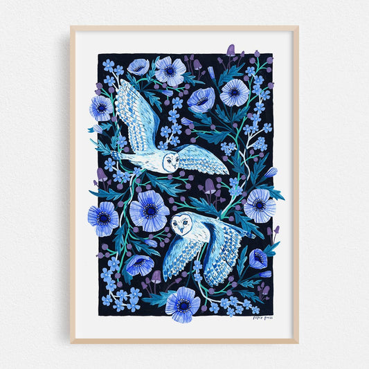 Night Owls A4 Print