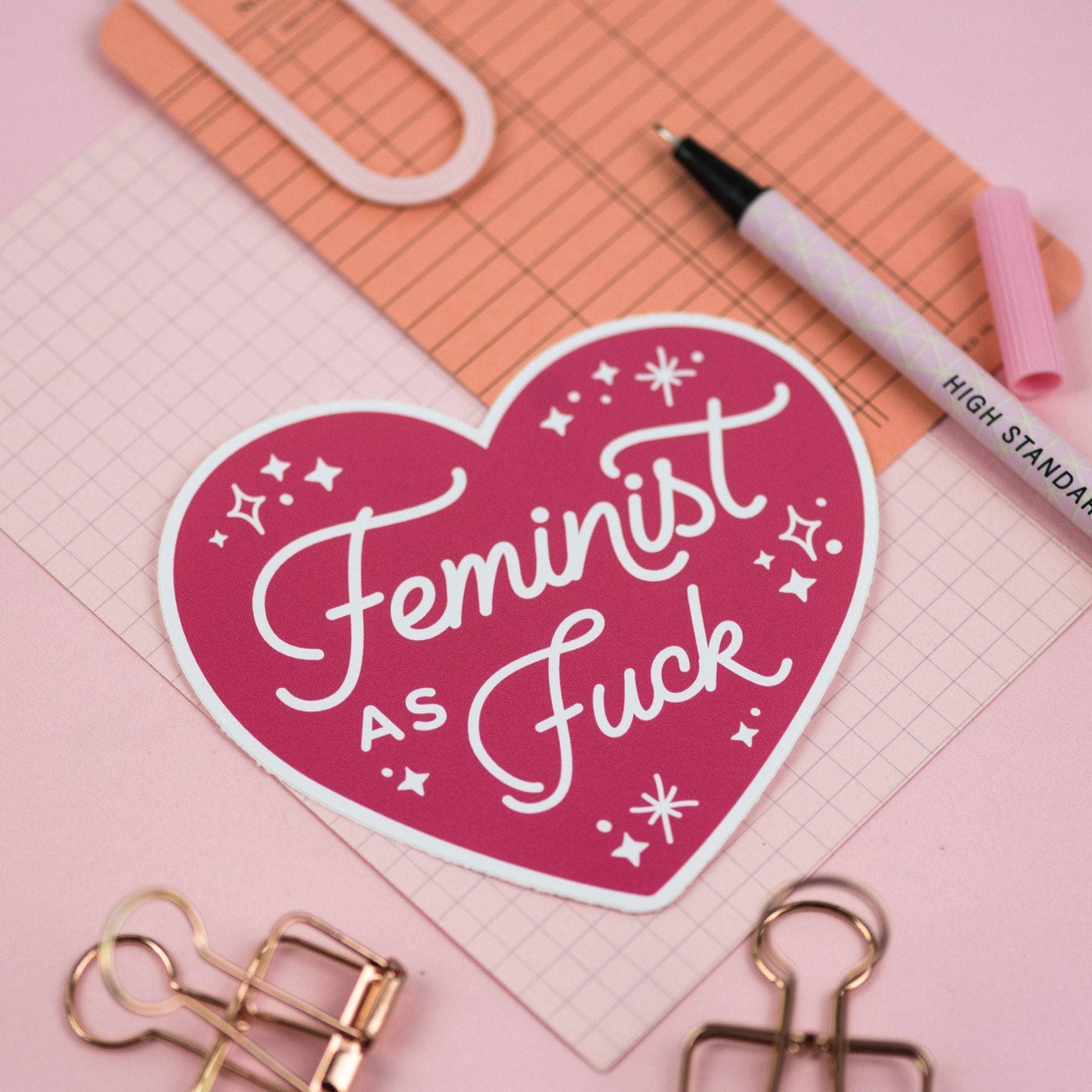 Feminist As Fuck Vinyl Sticker