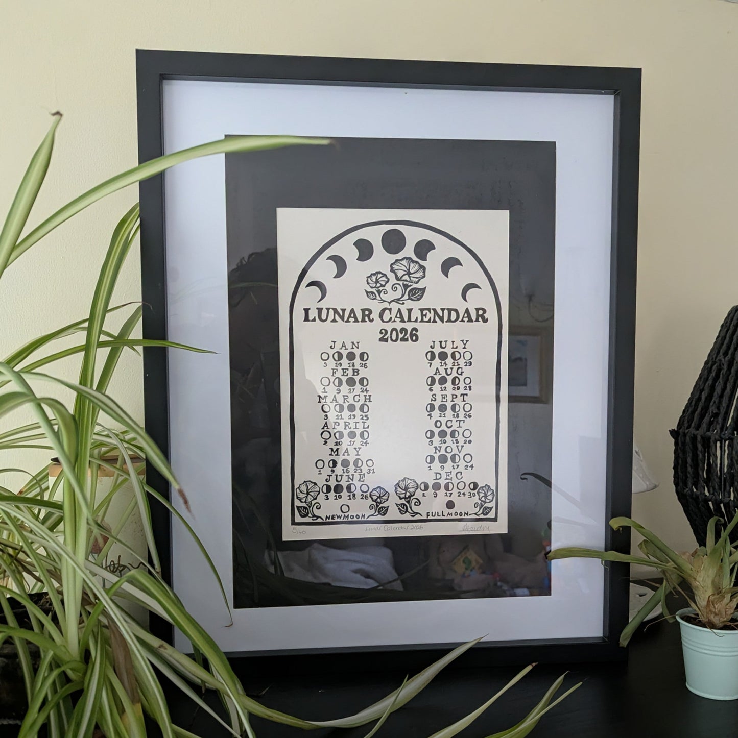 Limited Edition Lunar Chart Linocut