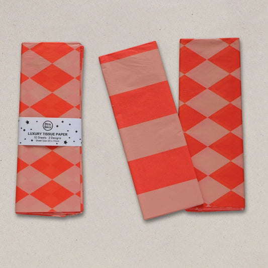 Orange/Peach Luxury Patterned Tissue Paper Gift Wrap