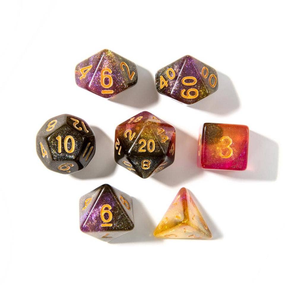 Starfall Dream Acrylic Dice - 7 Piece Set